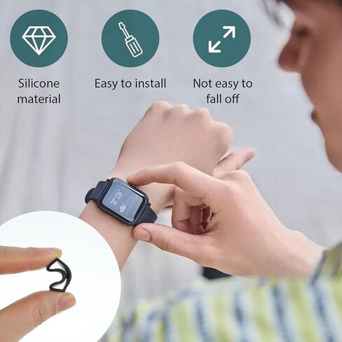 12 Pcs Silicone Watch Band Keepers 16mm /18mm /20mm /22mm /24mm /26mm Watch Strap Holder Loop Black Watches Band Fastener Rings Replacement Rubber Watches Wristband Keeper Retainer in Saudi Arabia