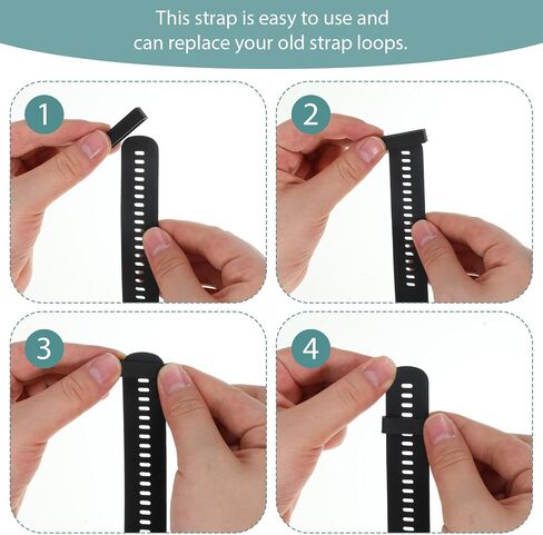 12 Pcs Silicone Watch Band Keepers 16mm /18mm /20mm /22mm /24mm /26mm Watch Strap Holder Loop Black Watches Band Fastener Rings Replacement Rubber Watches Wristband Keeper Retainer in Saudi Arabia