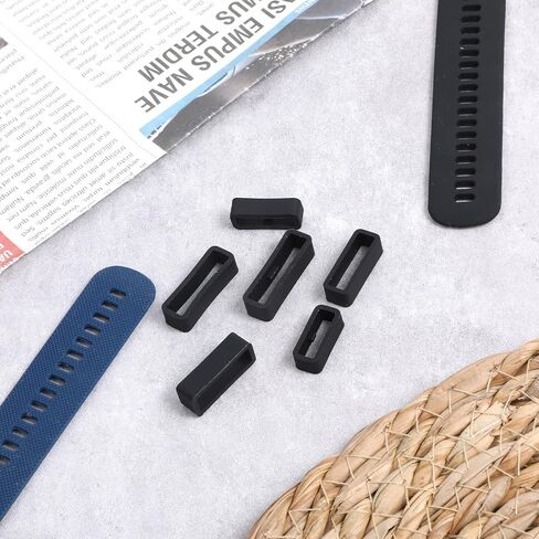 12 Pcs Silicone Watch Band Keepers 16mm /18mm /20mm /22mm /24mm /26mm Watch Strap Holder Loop Black Watches Band Fastener Rings Replacement Rubber Watches Wristband Keeper Retainer in Saudi Arabia