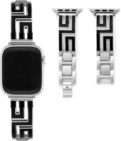Hollowed-Out Geo Metal Watch Band for Women Compatible with Apple Watch 38/40/41/42/44/45/46/49mm Series11/10/9/8/7/6/5/4/3/2/1，Lucky Bangle Bracelet Designer in Saudi Arabia