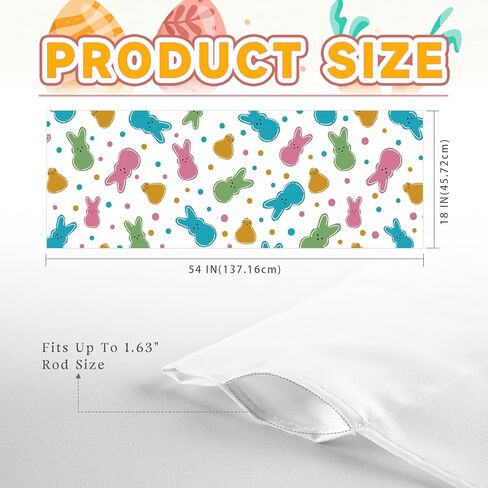 Easter Bunny Valances for Windows 54x18 Inch Rabbit Chick Spring Curtain Valance for Kitchen Bathroom Bedroom Living Room Decor in Kuwait