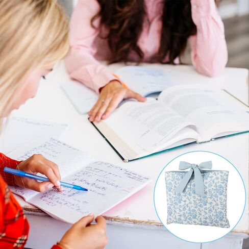 Quilted Bible Sleeve Book Cover with Bow, Padded Book Sleeve Case Protector Washable Blue Floral Pattern Bible Bag Pouch Christian Gift for Women in Saudi Arabia
