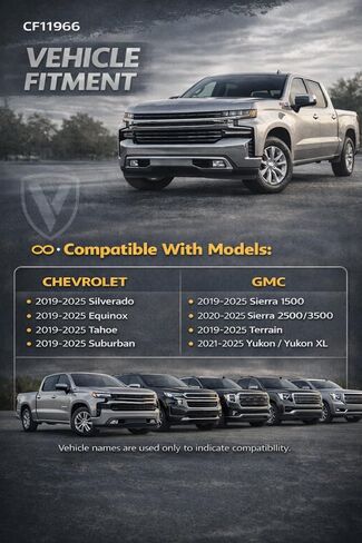 CF11966 Cabin Air Filter for Smooth Airflow & H11-Grade Filtration, Fit for Chevy Silverado 2019-2025, Sierra 2019-2025, Equinox 2018-2025, Malibu Blazer Terrain - Skyblue Composite Media in Kuwait