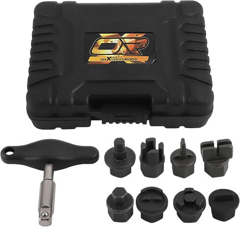maXpeedingrods Oil Drain Plug Screw Removal Installer Wrench Assembly Tool with 3/8-inch Drive T-Handle and 8pcs Adapters, for Audi VW Ford Mercedes BMW Chrysler Lincoln Volvo Mazda GM in Saudi Arabia