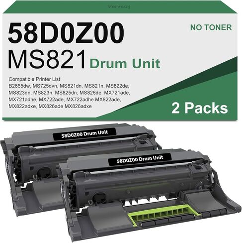 58D0Z00 Imaging Unit Remanufactured for Lexmark 58D0Z00 Imaging Drum Replacement for Lexmark MS823 MS821 MS823n MS821dn MS825 B2865 MS725dvn MX721ade Printer Imaging Unit (2-Pack, Black) in Saudi Arabia