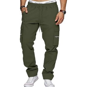 بنطال رياضي فضفاض للرجال بأرجل مستقيمة - ركض مريح مناسب للمناسبات غير الرسمية والمشي لمسافات طويلة والبناء وصالة الألعاب الرياضية وصيد الأسماك in Kuwait