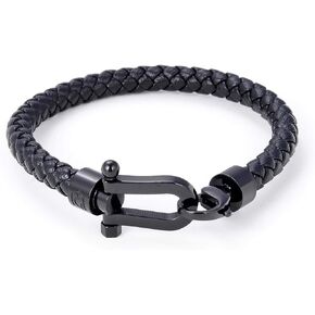 Giorgio Milano 1520 Stainless Steel with Braided Genuine Leather Bracelet in Saudi Arabia