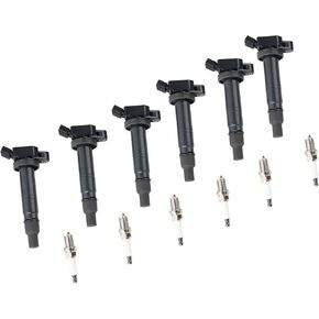 حزمة ملف الإشعال UF495 مع شمعات الإشعال، مجموعة من 6، تناسب تويوتا تاكوما 2005-2015، 4Runner 2003-2009، تندرا 2005-2011، FJ Cruiser 2007-2009، محركات V6 4.0L in Kuwait