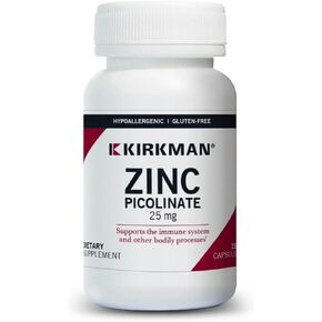 Kirkman Zinc Picolinate 25 Mg Hypoallergenic Vegetarian Capsules Gluten Free Casein Free Minerals 150 in Kuwait