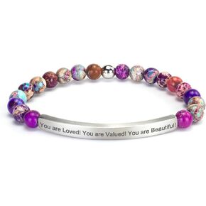 Imperial Jasper Christian Bracelet for Women, 18K Gold Plated Bible Verse Jewelry, Religious Faith Scripture Inspirational Gift, Jesus Catholic Encouragement Jewelry with Gift Box in Saudi Arabia
