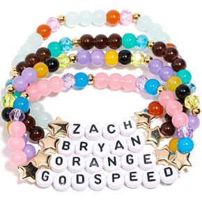 AICase لهدايا Zach Merch أساور مستوحاة من 4 قطع قابلة للتكديس ومطاطة مطرزة أساور الصداقة للحفلات الموسيقية ملصق من الفينيل هدايا للبضائع لمحبي النساء وأعياد الميلاد وعيد الميلاد in Kuwait