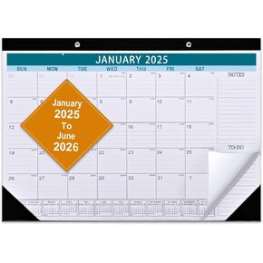 2024 Desk Calendar – 18 Months, Runs from January 2024 to June 2025 – 17’’ x 12’’ Large Desk/Wall Calendar Planner with Large, Ruled Blocks in Kuwait
