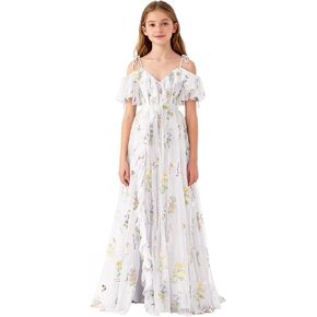 فستان حفلة موسيقية من التول المطرز بالزهور للمراهقين، فساتين وصيفات العروس للصغار مع فساتين حفلات رسمية للفتيات in Kuwait