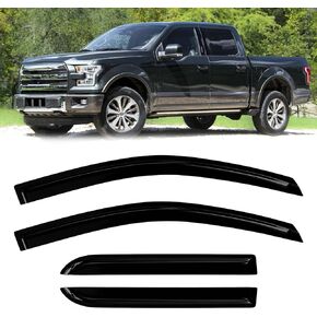 Window Rain Guards Compatible 15-25 Ford F150 4PC Window Visors Vent Shade Deflector 2017-2025 F250 F350 F450 F550 Super Duty SuperCrew Cab in Saudi Arabia