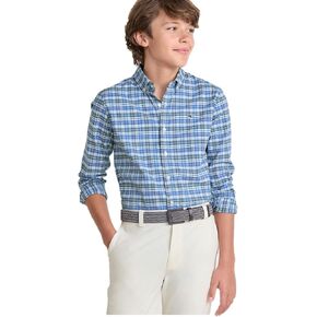 Vineyard Vines Boys' Boys' Faraway Plaid Performance Cotton Shirt in Saudi Arabia