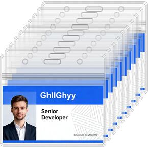 100 قطعة من حامل بطاقات الهوية الأفقي السميك مقاس 4.52 × 4.13 بوصة، حامل بطاقات التطعيم، واقي شفاف من مادة PVC، حامل شارة بطاقة العمل مع سحاب قابل للإغلاق من النوع المقاوم للماء in Kuwait