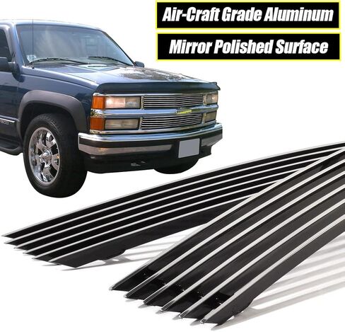 Billet Grille Polished Grille Inserts Combo Fits 1994-1999 Chevy C/K Pickup/Suburban/Tahoe in Saudi Arabia