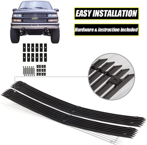 Billet Grille Polished Grille Inserts Combo Fits 1994-1999 Chevy C/K Pickup/Suburban/Tahoe in Saudi Arabia