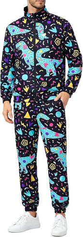 Deaboat 80s Outfit for Men 90s Track Suits Mens Halloween Costumes Retro Tracksuit Windbreaker Sportswear in Saudi Arabia