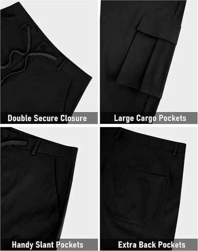 Mens Cargo Pants Straight Leg Sweatpants with Drawstring Waist Casual Workout Hiking Jogger Pants with Pockets in Saudi Arabia