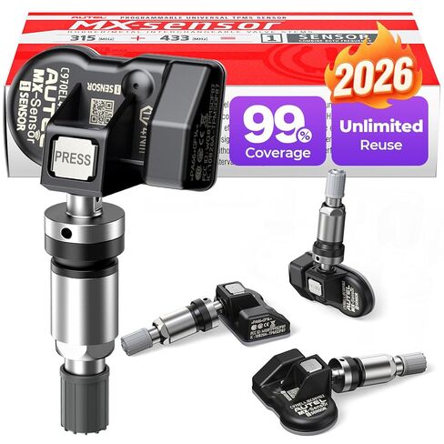 مستشعر Autel TPMS، مستشعر MX 2 في 1 (315 ميجا هرتز + 433 ميجا هرتز) لـ 99% من السيارات، برمجة لاسلكية قابلة للاستنساخ بنسبة 100%، مثل مستشعرات OE، عمر بطارية 6 سنوات (صمام معدني مضغوط، 8 قطع) in Kuwait