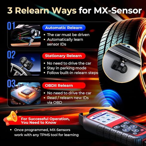 مستشعر Autel TPMS، مستشعر MX 2 في 1 (315 ميجا هرتز + 433 ميجا هرتز) لـ 99% من السيارات، برمجة لاسلكية قابلة للاستنساخ بنسبة 100%، مثل مستشعرات OE، عمر بطارية 6 سنوات (صمام معدني مضغوط، 8 قطع) in Kuwait