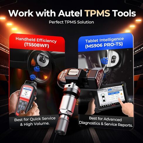 مستشعر Autel TPMS، مستشعر MX 2 في 1 (315 ميجا هرتز + 433 ميجا هرتز) لـ 99% من السيارات، برمجة لاسلكية قابلة للاستنساخ بنسبة 100%، مثل مستشعرات OE، عمر بطارية 6 سنوات (صمام معدني مضغوط، 8 قطع) in Kuwait