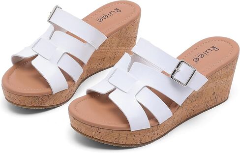 Wide Width Wedge Sandals for Women, Summer Platform Comfort Slip on Sandal Casual Outdoor Womens Sandals. in Saudi Arabia