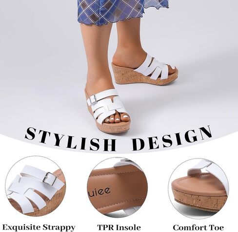 Wide Width Wedge Sandals for Women, Summer Platform Comfort Slip on Sandal Casual Outdoor Womens Sandals. in Saudi Arabia