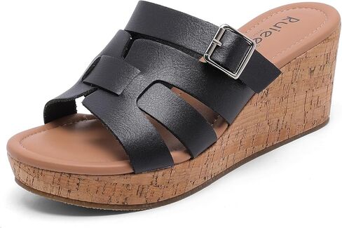 Wide Width Wedge Sandals for Women, Summer Platform Comfort Slip on Sandal Casual Outdoor Womens Sandals. in Saudi Arabia