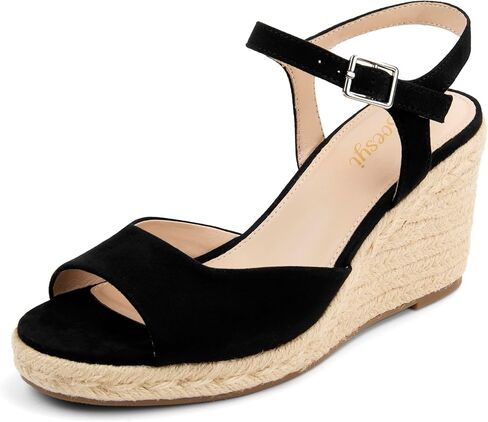 Women's Wedge Platform Sandals Braided Espadrilles Ankle Strap Open Toe Buckle Sandals Comfortable Summer Shoes in Saudi Arabia