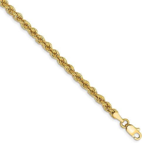 Roy Rose Jewelry 14K Yellow Gold 3mm Handmade Regular Rope Chain Anklet Bracelet ~ Length 9'' inches in Saudi Arabia