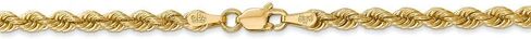 Roy Rose Jewelry 14K Yellow Gold 3mm Handmade Regular Rope Chain Anklet Bracelet ~ Length 9'' inches in Saudi Arabia