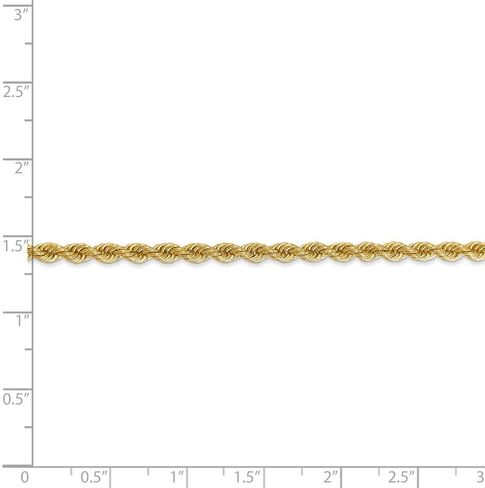Roy Rose Jewelry 14K Yellow Gold 3mm Handmade Regular Rope Chain Anklet Bracelet ~ Length 9'' inches in Saudi Arabia