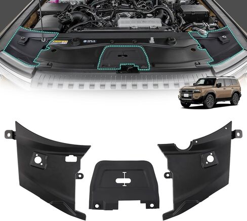Karltys Headlight Cover Plate, Silicone Front Hood Latch Protective Pad, Engine Compartment Side Protection Plate Compatible with Toyota Land Cruiser Prado 250 LC250 2024-2025 2026(Not for 1958) in Saudi Arabia