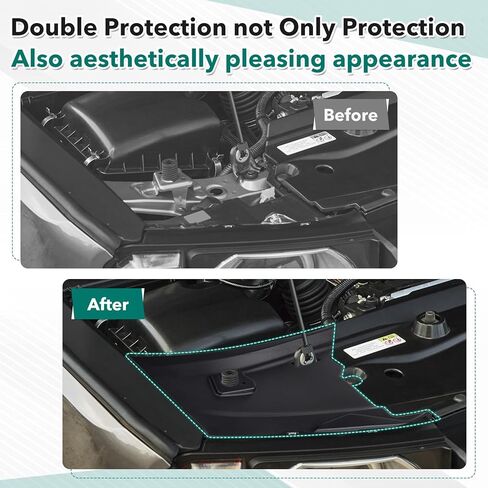 Karltys Headlight Cover Plate, Silicone Front Hood Latch Protective Pad, Engine Compartment Side Protection Plate Compatible with Toyota Land Cruiser Prado 250 LC250 2024-2025 2026(Not for 1958) in Saudi Arabia