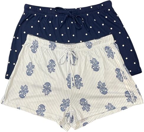 TAHARI Women's 2-Pack Drawstring Pajama Lounge Shorts with Side Slits Recycled Fabric in Saudi Arabia