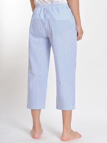 Latuza Women's Seersucker Pajamas Capris Cotton Capri Pj Pants in Saudi Arabia