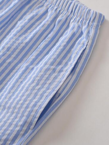 Latuza Women's Seersucker Pajamas Capris Cotton Capri Pj Pants in Saudi Arabia