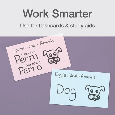 Oxford Blank Index Cards, Blank Note Cards, Flashcards for School, 4 Assorted Pastel Colors: Pink, Blue, Green and Yellow, 3 Inch x 5 Inch, 200 Cards Per Pack (1017491) in Saudi Arabia