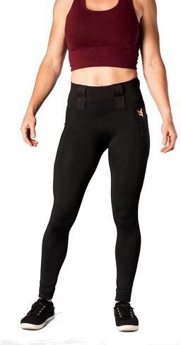 Vakandi Apparel EDC Signature Leggings مع حزام خصر FlexCarry الجديد - ارتفاع عالٍ، أسود، P in Saudi Arabia