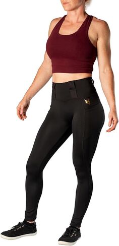 Vakandi Apparel EDC Signature Leggings مع حزام خصر FlexCarry الجديد - ارتفاع عالٍ، أسود، P in Saudi Arabia