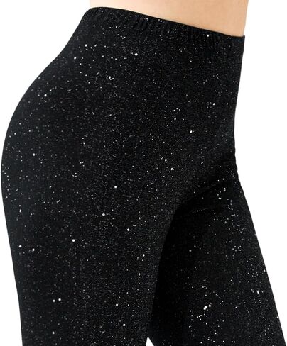 ELASAD طماق متوهجة سباركلي للنساء، سراويل لامعة لامعة ذات جرس سفلي لنوادي الحفلات in Kuwait