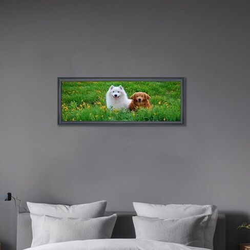 إطار صورة مقاس 11 × 33 بوصة من الخشب الصلب إطار صورة بانوراميكا مقاس 11 × 33 بوصة إطار ملصق إطار اللوحة أسود (X23B1133) in Kuwait