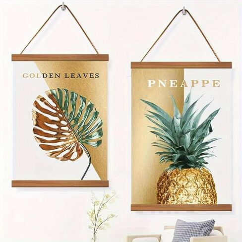 Magnetic Poster Hanger Frame for 16x24 16x22 16x20 Movie Music Posters Wall Art,Teak Wood Picture Frames for Large Canvas Diamond Map Decor, Living Room Calendar Banner Tapestry Photo Hanging Stand (Teak Wood, 16in/40cm) in Saudi Arabia