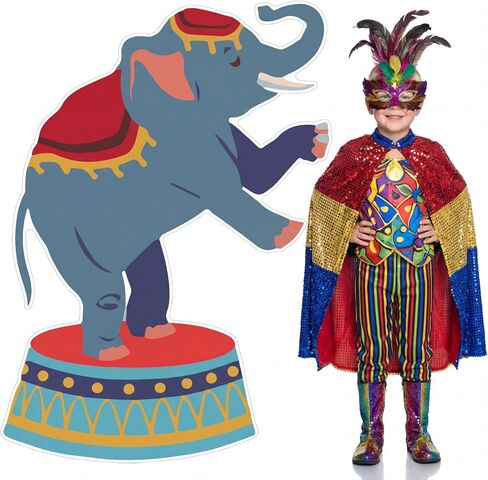 Carnival Circus Party Decoration 3ft Circus Theme Birthday Party Supplies Elephant Show Cardboard Cutout Standup Photo Booth Backdrop Props Life Size for Birthday Carnival Weddings in Saudi Arabia