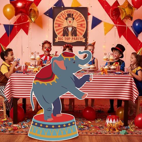 Carnival Circus Party Decoration 3ft Circus Theme Birthday Party Supplies Elephant Show Cardboard Cutout Standup Photo Booth Backdrop Props Life Size for Birthday Carnival Weddings in Saudi Arabia