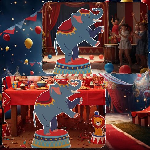 Carnival Circus Party Decoration 3ft Circus Theme Birthday Party Supplies Elephant Show Cardboard Cutout Standup Photo Booth Backdrop Props Life Size for Birthday Carnival Weddings in Saudi Arabia