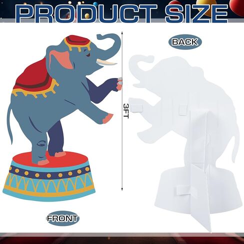 Carnival Circus Party Decoration 3ft Circus Theme Birthday Party Supplies Elephant Show Cardboard Cutout Standup Photo Booth Backdrop Props Life Size for Birthday Carnival Weddings in Saudi Arabia