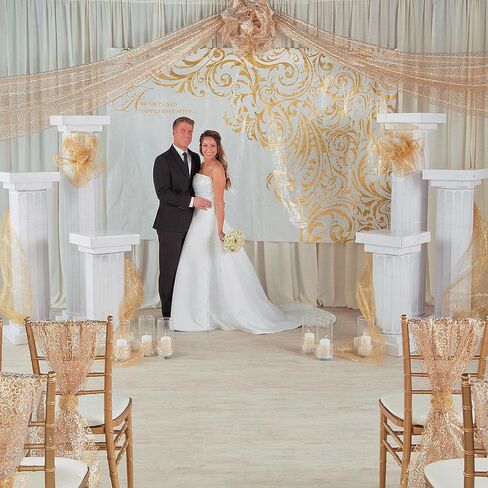 Fun Express Marble Look Fluted Pillars Cardboard Columns 6 Pack - Premium 6 Ft Wedding Decorations for Ceremony Backdrop | Party & Prom Decor Photo Booth Props | White Stand-Up Event Pillars in Saudi Arabia